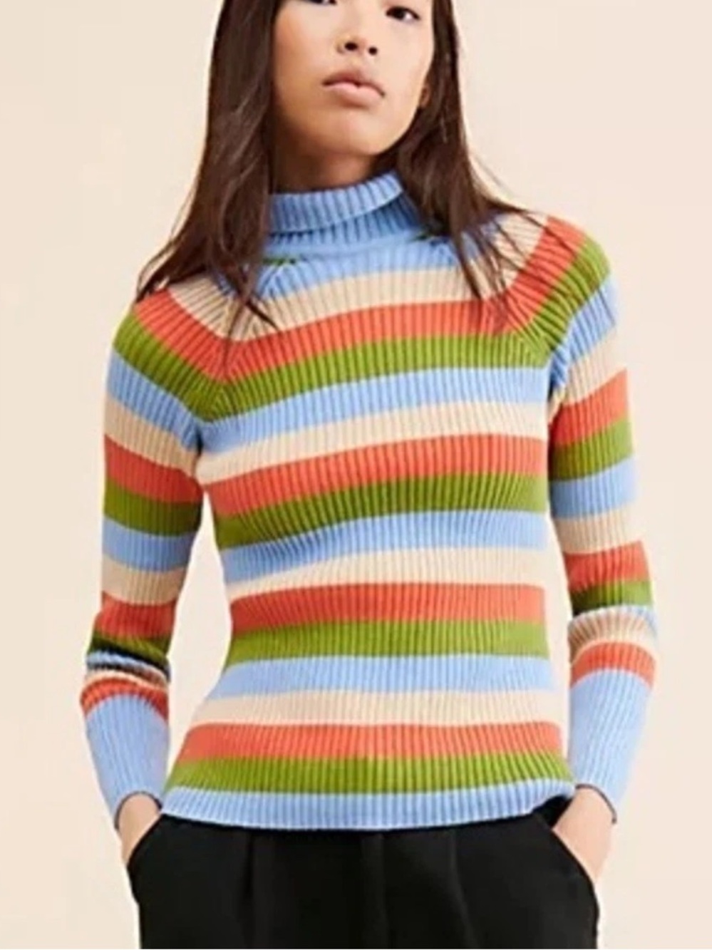 Arthur Racer Skivvy Sweater Multicolor Ribbed